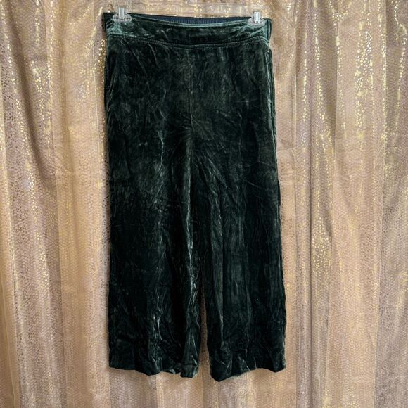 Madewell Smoky Spruce Green Velvet Huston Pull-On Crop Pants M NWT - Picture 1 of 11
